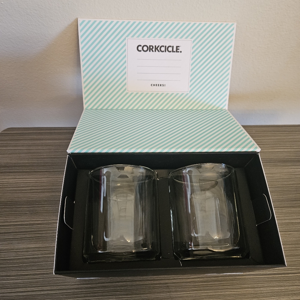 Corkcicle Rocks Glass Set of 2 in box Clear 12oz Double Walled for Hot or Cold - Picture 3 of 5